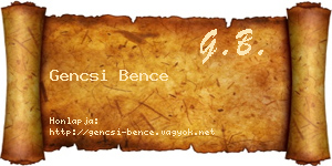 Gencsi Bence névjegykártya