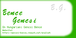 bence gencsi business card